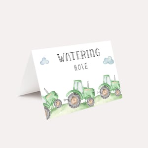 Green Tractor food tent labels, Party food tent, tractor food labels, Tractor Birthay, printable food tent, boy birthday party, download