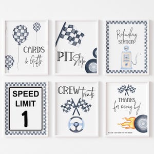 Race Car 1st Birthday Party Signs: Pit Stop Decor (Digital Download)