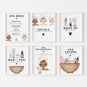Signe de fête de spa, menu de spa, soirée pyjama d'anniversaire de fille, fête de maquillage de fille d'anniversaire de spa, soirée glamour mani pedi pour filles TÉLÉCHARGEMENT IMMÉDIAT