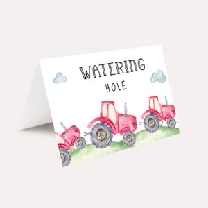 tractor birthday food tent, tractor food tent label, tractor food label,  farm food tent, food label  farm boy birthday party print download