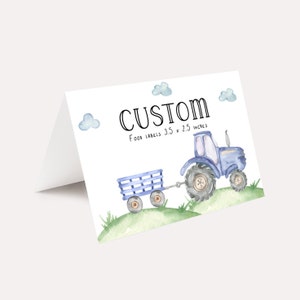 Blue Tractor food tent, Tractor food tent, Tractor food label, Tractor label, food label cards, buffet tents, boy birthday party, download