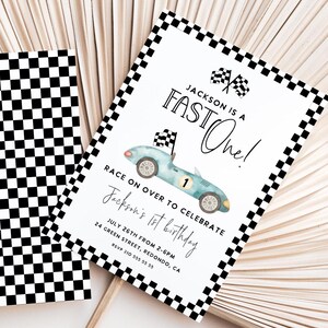 race car birthday bundle, first birthday, 1st birthday Fast one race car bundle, race car decor, Fast one birthday invitation, race car birthday invite