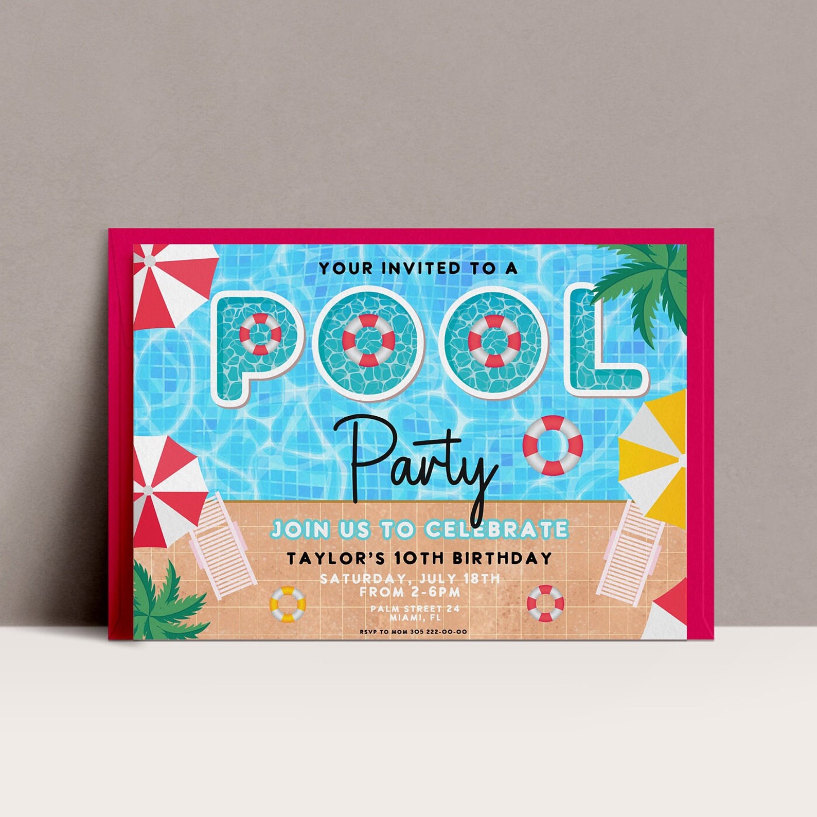 Editable Pool Party Welcome Sign Pool Party Birthday Pool Bash - Etsy