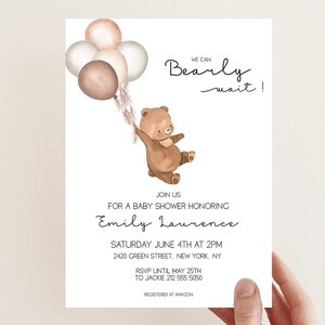 Editable Bear Baby Shower Invitation: Gender Neutral, Boho (Printable Download)