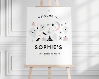 Spooktacular Halloween Birthday Welcome Sign: Editable Party Poster (Digital Download)