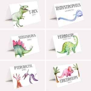Dinosaurusvoedseltenten, bewerkbare dino-voedsellabels, dino-verjaardag, dino-buffetlabel, dino-voedselkaarten, dino-verjaardagsvoedsellabels, afdrukbaar