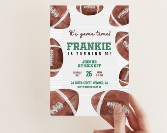 Football Birthday invitation, Game time, any age invitation, Football party, sport Birthday, birthday template, printable, INSTANT DOWNLOAD