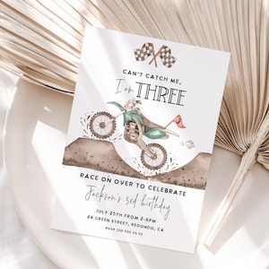 Editable Dirt Bike Birthday invitation, 3rd birthday, bike party, motorcycle party, racing birthday, motocross, dirt bike theme, PRINTABLE