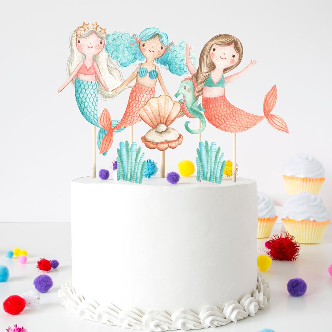 Printable Mermaid Cake Toppers Under the Sea Birthday Girl - Etsy