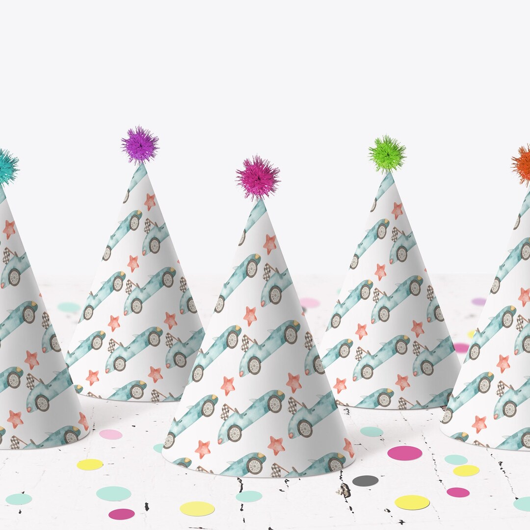 Race Car Party Hat, Fast One Birthday Hats, Boy Birthday, Party Hats