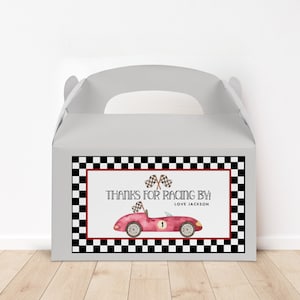 Race car gable box FAST ONE birthday Label Race Car Birthday Favor Box Label Birthday party favor boy birthday 1st birthday editable