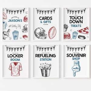Editable Football party signs, Football table signs, Sports party , Football party decor, American football, Food table signs, printable