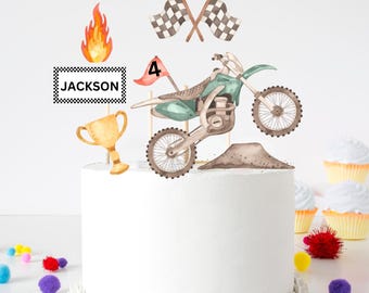 Dirt Bike Birthday Cake Toppers: Motorcycle Party Decor (Printable)