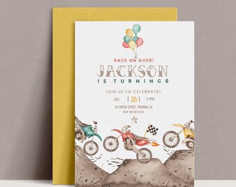 Dirt Bike Birthday Invitation: Editable Motorcycle Party (Digital Download)