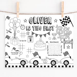 Race car birthday invitaion, Two fast birthday, racing birthday, two fast theme, racecar decor, vintage race car, racing birthday invitation, race car coloring page, race car coloring sheet