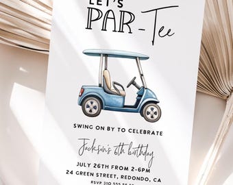 Golf Birthday Invitation: Par-Tee Theme, Editable Template (Digital Download)