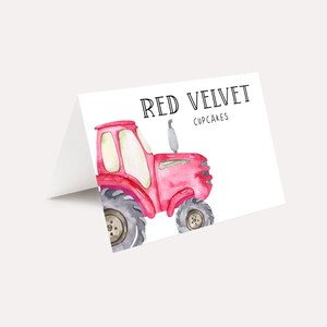 tractor birthday food tent, tractor food tent label, tractor food label,  farm food tent, food label  farm boy birthday party print download