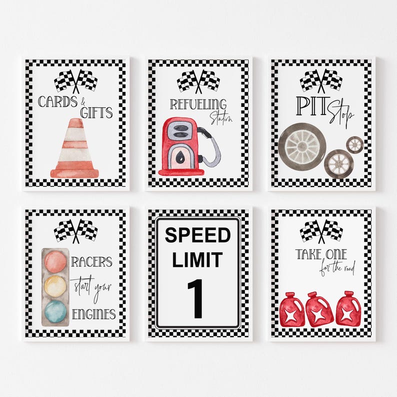 race car birthday bundle, first birthday, 1st birthday Fast one race car bundle, race car decor, Fast one birthday invitation, race car birthday invite