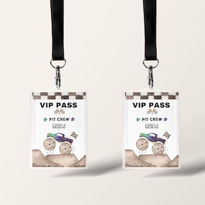 Monster Truck Birthday VIP pass, Any Age, pit crew, boy birthday, Monster Truck Bash Invite, DIY kids birthday, Editable, printable, instant