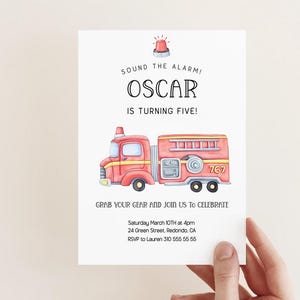 Editable Firetruck Invitation, any age, Fire truck Birthday Invitation, Firetruck Invite, Fire truck party, Fireman, DIY Fire Engine party