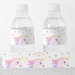Unicorn water bottle labels, Unicorn party, Magical birthday theme, Unicorn theme decor, Unicorn labels, unicorn water labels, printable