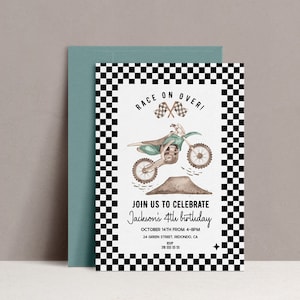 Dirt Bike Birthday invitation, Any Age,  Race on over, motorcycle Invite, Motorcycle birthday party DIY kids birthday, Editable template
