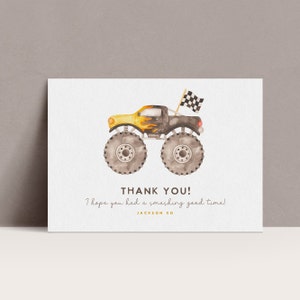 Monster Truck Geburtstag Dankeschön Karte, Geburtstag Danke Monster Truck Bash, DIY Geburtstag, bearbeitbare Vorlage, printable, INSTANT DOWNLOAD