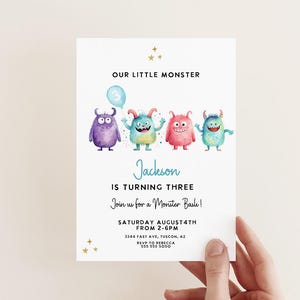 Little Monster Birthday invitation, Any Age, Monster party invite, monster bash invite, Calling all Monsters, party monsters invite editable