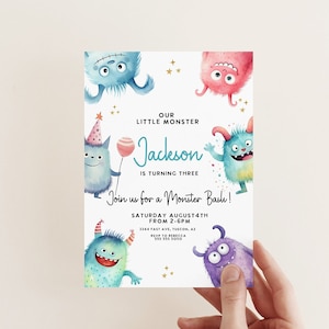 Little Monster Birthday invitation, Any Age, Monster party invite, monster bash invite, Little monster party, party monsters invite editable