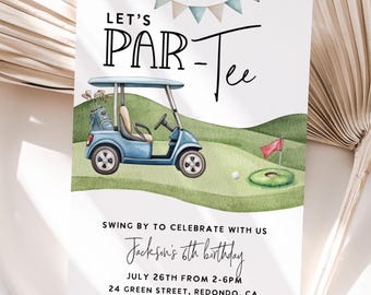 Golf Birthday Invitation: Par-Tee Theme, Golfing party, Editable Template (Digital Download)