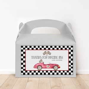 Editable Race car gable box, TWO FAST birthday Label Race Car Birthday Favor Box Label Birthday party favor boy birthday Printable Template