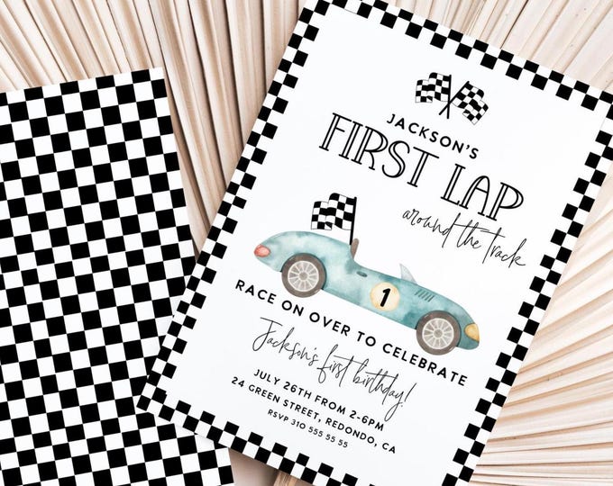 Editable Racing Party Signs Bundle, First Lap Around the Track Fast One ...