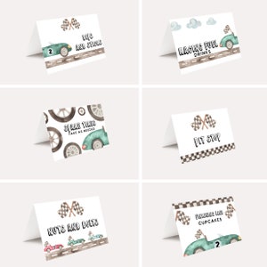 Race car food tent, food labels, Race Car Birthday party, fast one, two fast,  any age, Modern, Race car invite, Editable, INSTANT DOWNLOAD