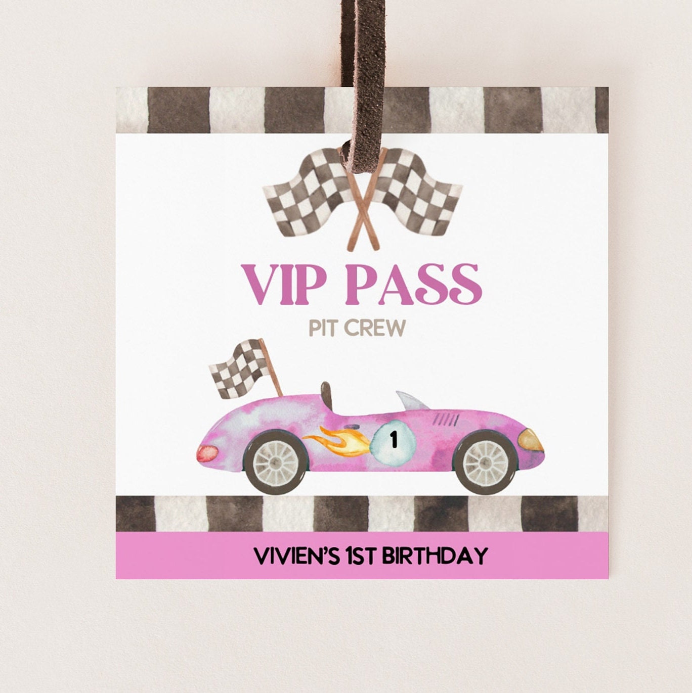 Vip Card For Racing Race Car Birthday VIP Pass: Editable Pit Crew Template (digital ...