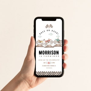 Dirt Bike Birthday mobile invitation, Any Age, evite,  motorcycle Invite, DIY kids birthday, Editable template, printable, INSTANT DOWNLOAD