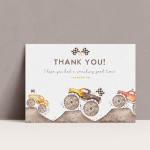 Monster Truck Geburtstag Dankeschön Karte, Geburtstag Danke Monster Truck Bash, DIY Geburtstag, bearbeitbare Vorlage, printable, INSTANT DOWNLOAD
