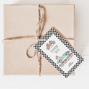 Editable Race Car Favor Tag, 1st birthday, 2nd birthday, thank you tags, Race car birthday, Racing party boy birthday template printable