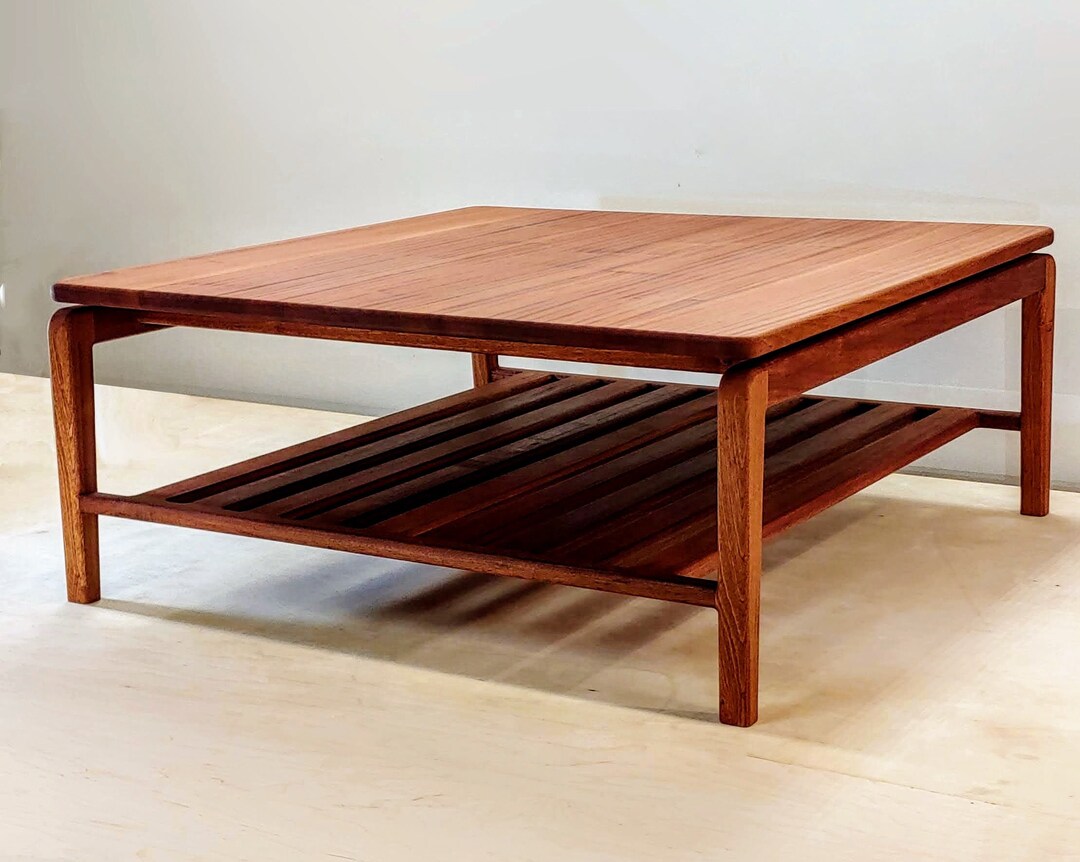 Image showcasing Mid Century Modern Coffee Table Solid Wood Danish Mod - Etsy