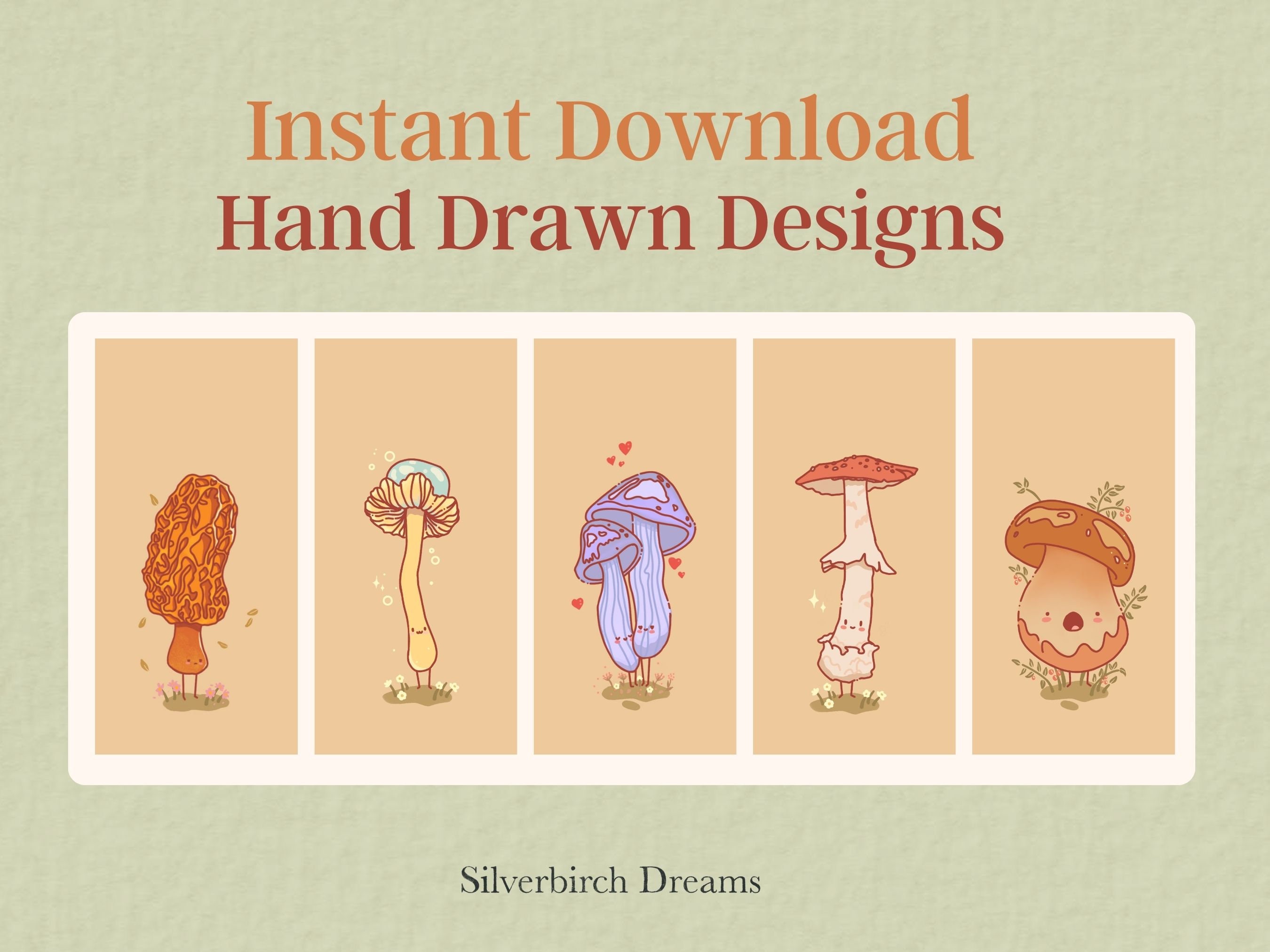 Cottagecore Mushrooms Phone Wallpaper Bundle Iphone Aesthetic 