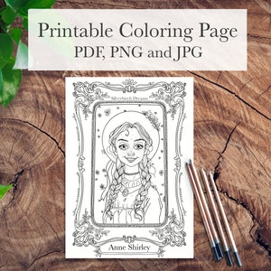 Anne of Green Gables Coloring Page | Classical Characters Instant Download Adult Coloring Page