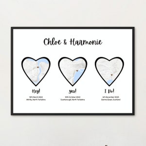 First Date, Proposal, Married Map Print | Wedding Gift | Anniversairy Gift | Gift for Wife/Husband| DIGITAL DOWNLOAD ONLY | A4 Map Print
