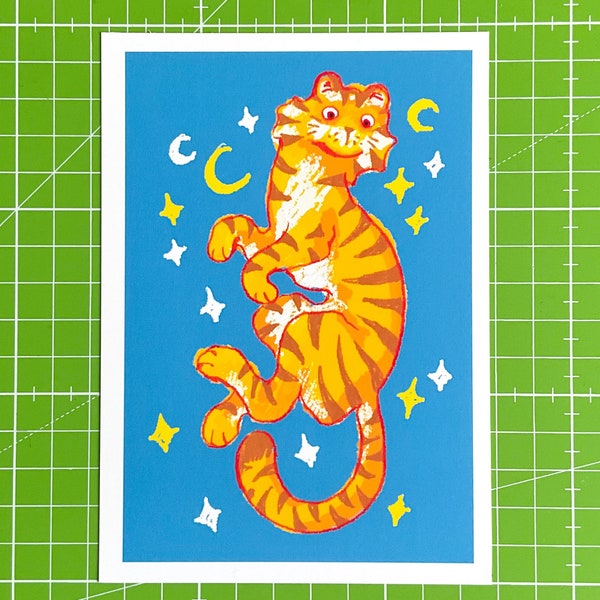 tiger and stars art print