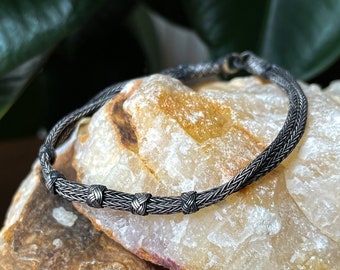 Handmade Sterling Silver Braided Bracelet: Celtic Knot Woven Chain