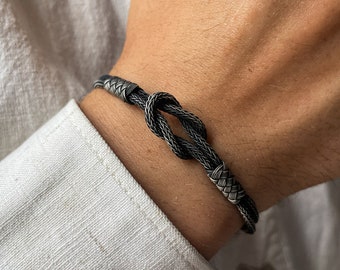 Hand Braided Bracelet ๑ 999 Silver Love Kinitted Bracelet ๑ Vikings Bracelet ๑ Celtic Bracelet ๑ Woven Bracelet ๑ Gift For Father