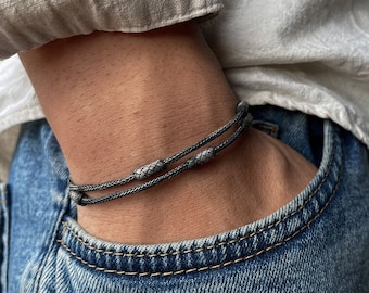 Hand Braided Bracelet ๑ 999 Silver Bracelet For Men ๑ Oxidized Silver Bracelet ๑ Celtic Bracelet ๑ Woven Bracelet ๑ Gift For Her