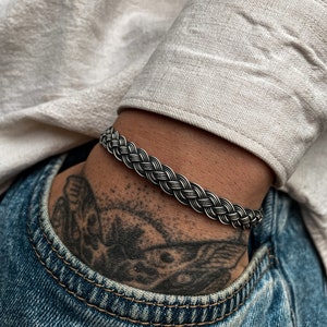 Hand Braided Bracelet ๑ 999 Silver Vikings Bracelet For Men ๑ Oxidized Silver Bracelet ๑ Celtic Bracelet ๑ Woven Bracelet ๑ Gift For Father