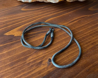 Hand Braided Necklace ๑ 3-5 mm Necklace ๑ Dad Chain Necklace ๑ Vikings Necklace ๑ Unisex 999 Silver Chain