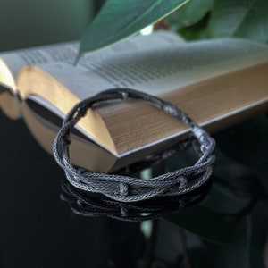 Handmade Silver Bracelet ๑ 999 Sterling Silver Bracelet ๑ Hand Braided Bracelet ๑ Boyfriend Gift