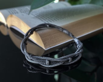 Handmade Silver Bracelet ๑ 999 Sterling Silver Bracelet ๑ Hand Braided Bracelet ๑ Boyfriend Gift
