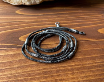Handmade 999 Silver Braided Necklace: Unisex Viking Chain